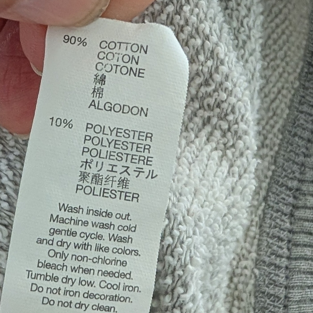 GAP Womens‎ Crew Neck Sweatshirt LARGE Logo Casual Cozy Pullover Gray - Picture 5 of 7